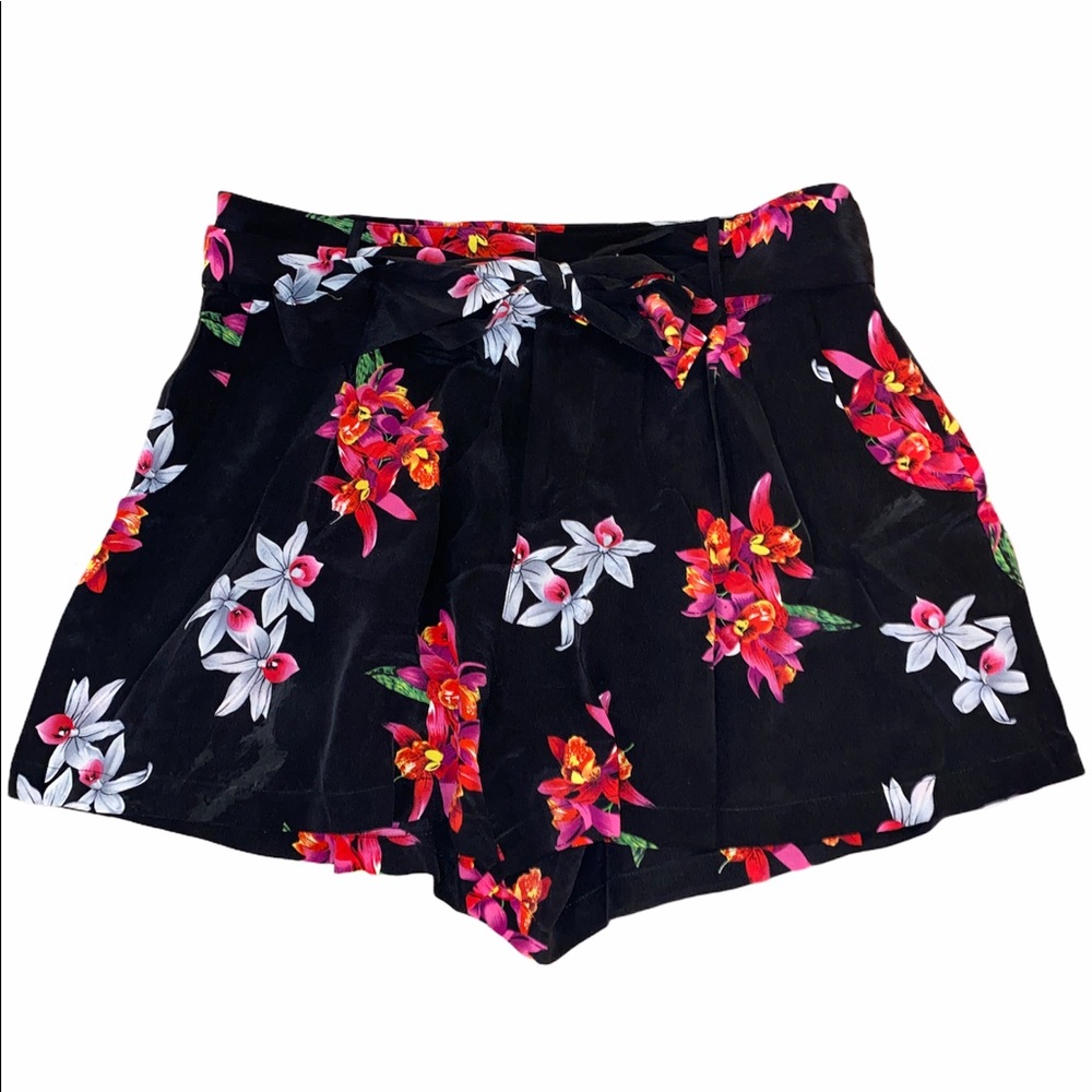 RAILS black flowy shorts with pink flowers